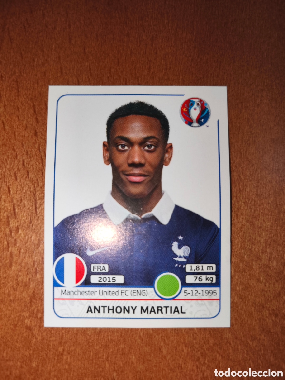 Cromos de F&uacute;tbol: Anthony Martial n&deg;36 UEFA Euro 2016 Francia