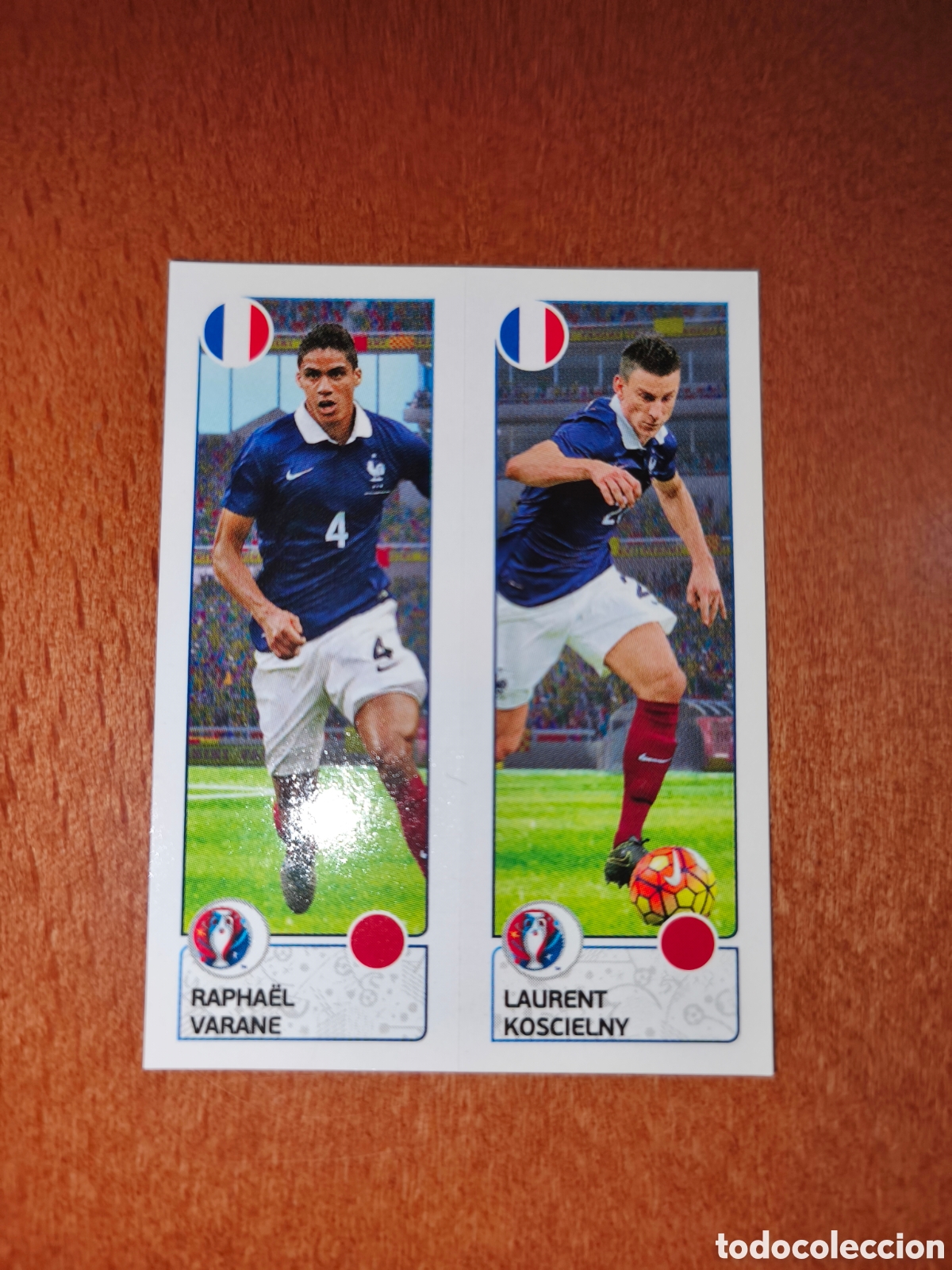 Cromos de F&uacute;tbol: Raphael Varane/Laurent Koscielny n&deg;39 UEFA Euro 2016 Francia