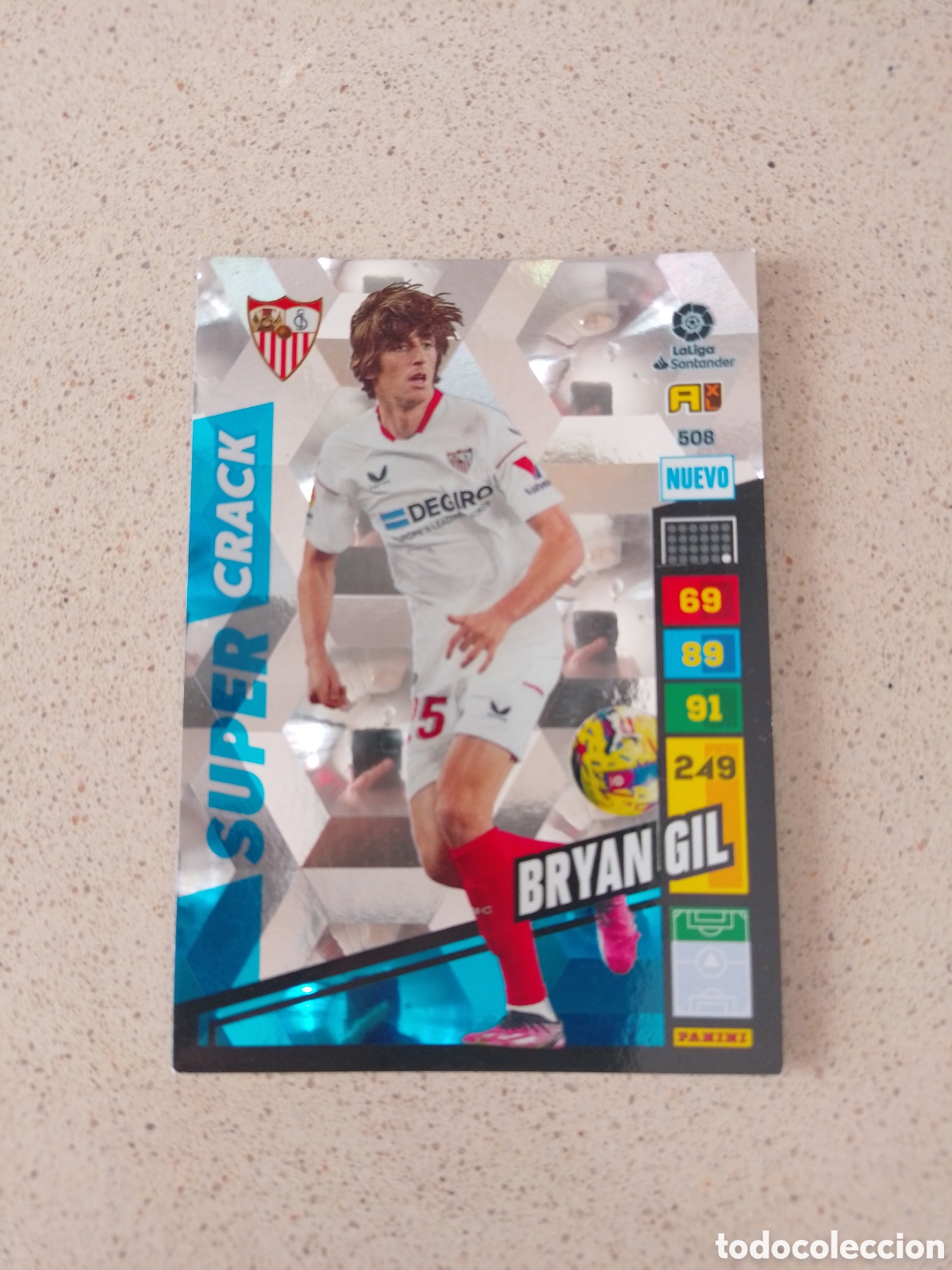 Cromos de F&uacute;tbol: CARTA 508 SUPER CRACK NUEVO BRYAN GIL SEVILLA. ADRENALYN XL 22/23.