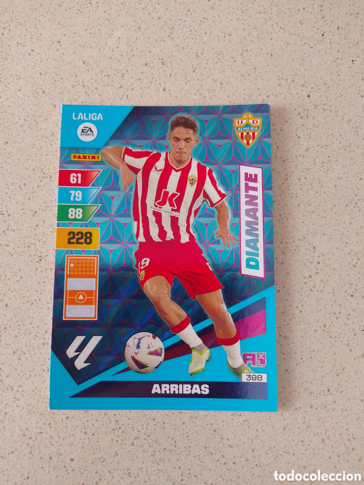 Figurine di Calcio: CARTA 398 DIAMANTE ARRIBAS ALMER&Iacute;A. ADRENALYN XL 23/24.