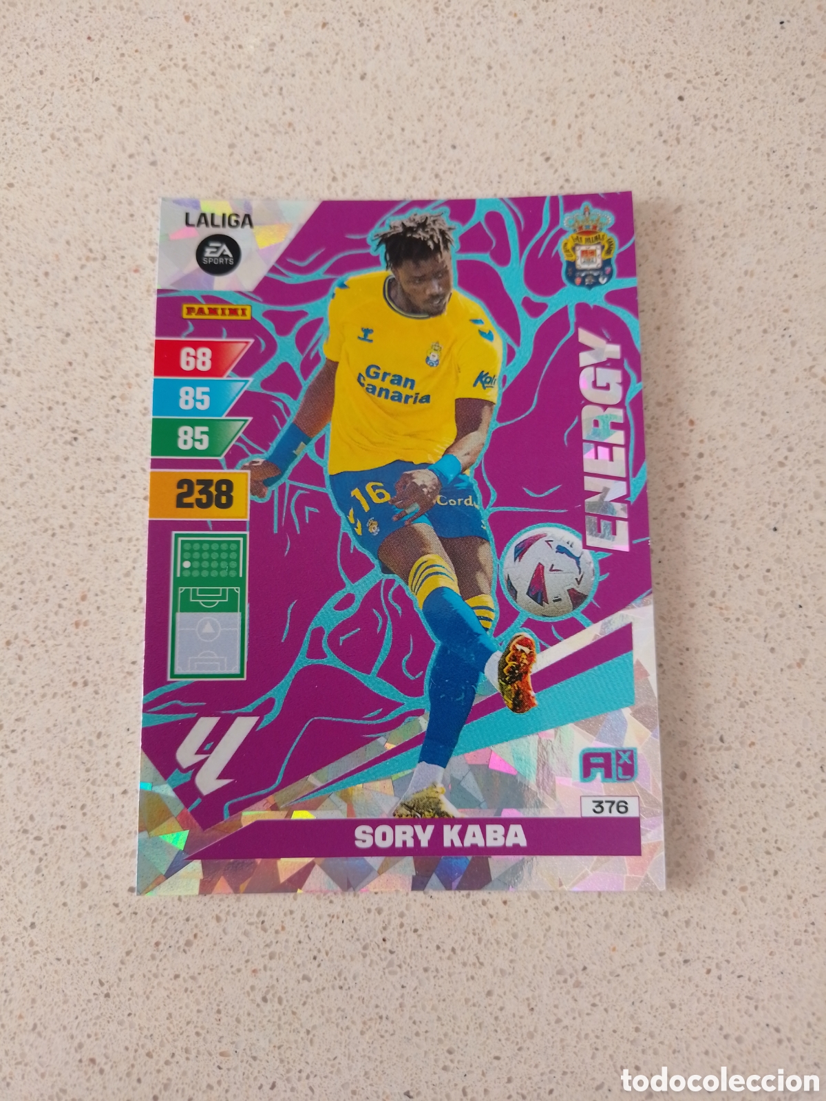 Cromos de F&uacute;tbol: CARTA 376 ENERGY SORY KABA LAS PALMAS. ADRENALYN XL 23/24.