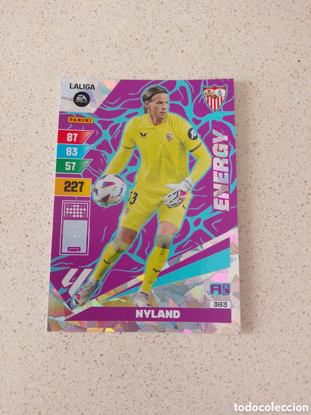 Cromos de F&uacute;tbol: CARTA 383 ENERGY NYLAND SEVILLA. ADRENALYN XL 23/24.