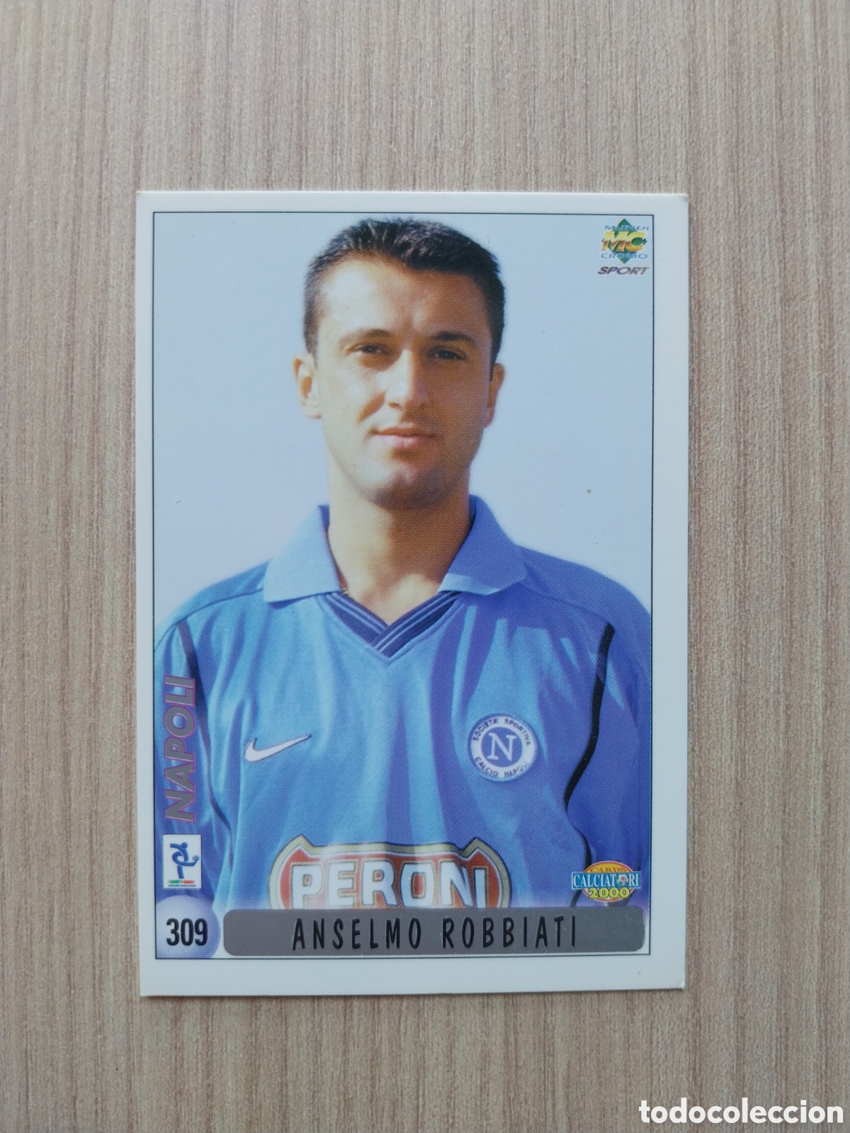Cromos de F&uacute;tbol: ANSELO ROBBIATI GIUSEPPE ALESSI N&deg; 309 CALCIATORI 1999 2000 99 00 NAPOLI NAPOLES MUNDICROMO ITALIA