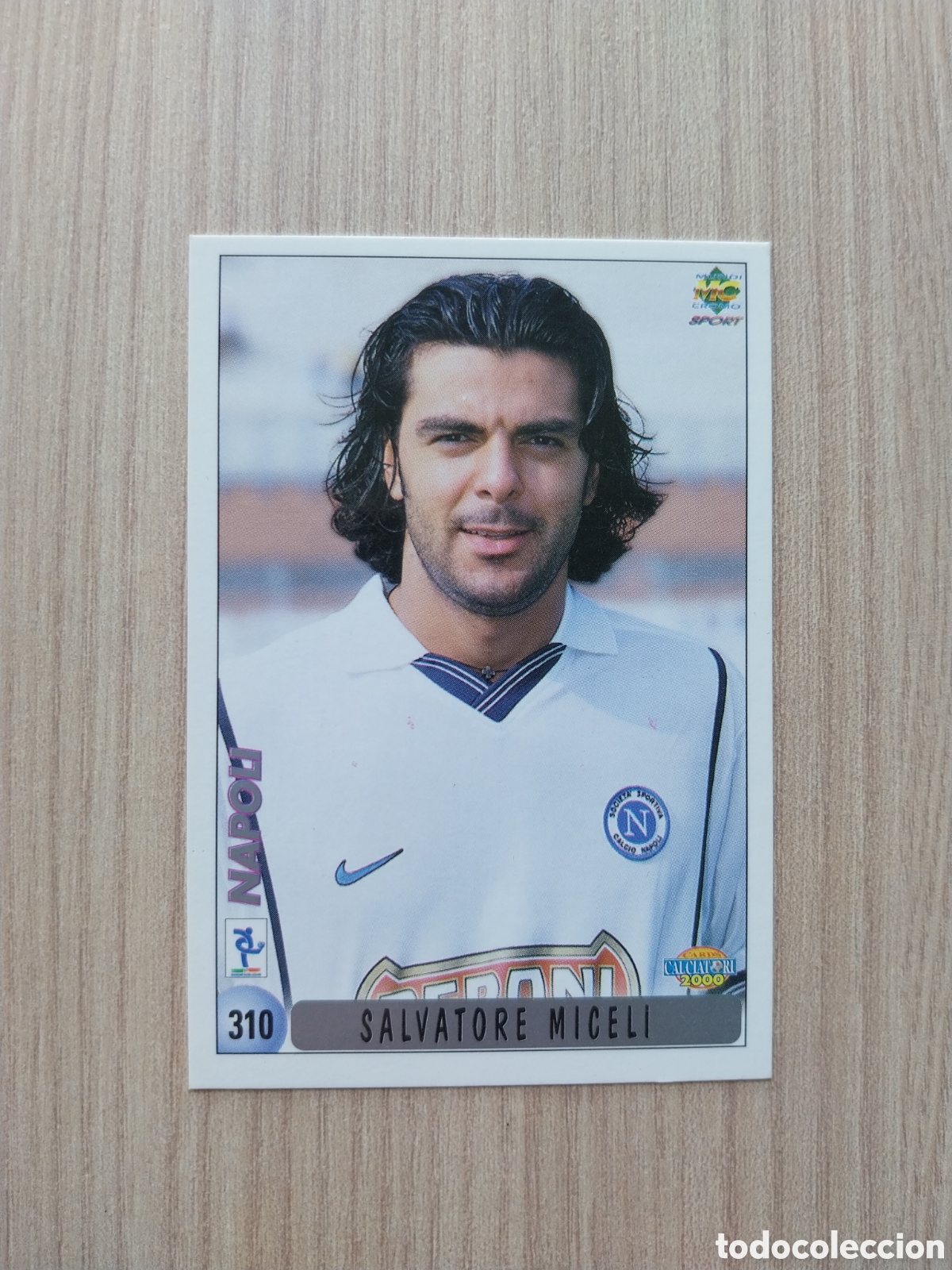 Cromos de F&uacute;tbol: SALVATORE MICELI ALESSANDRO SBRIZZO N&deg;310 CALCIATORI 1999 2000 99 00 NAPOLI NAPOLES MUNDICROMO CARTA