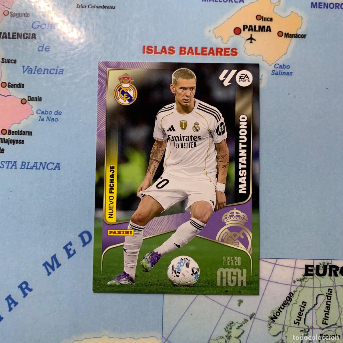 Cromos de F&uacute;tbol: Mastantuono nuevo fichaje n&uacute;mero 476 Del Real Madrid Megacracks 25-26 2025-2026