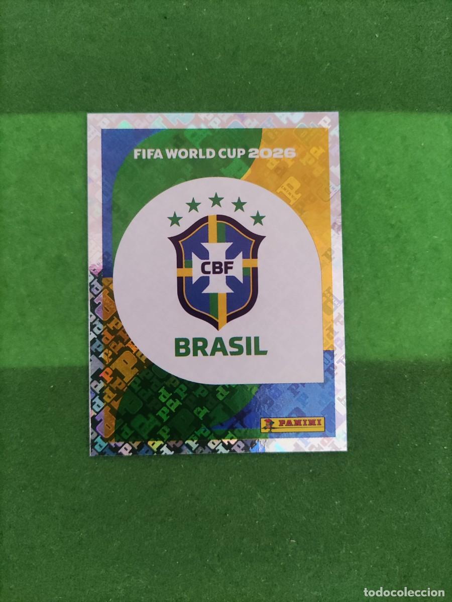 Cromos de F&uacute;tbol: Escudo Brasil BRA 1 Sticker Mundial 2026 FIFA World Cup / Sin pegar