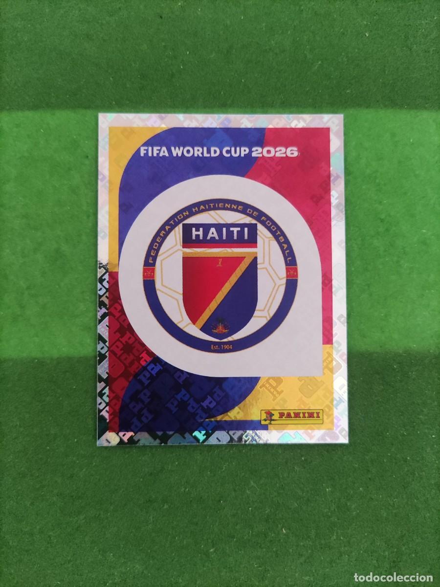 Cromos de F&uacute;tbol: Escudo Hait&iacute; HAI 1 Sticker Mundial 2026 FIFA World Cup / Sin pegar