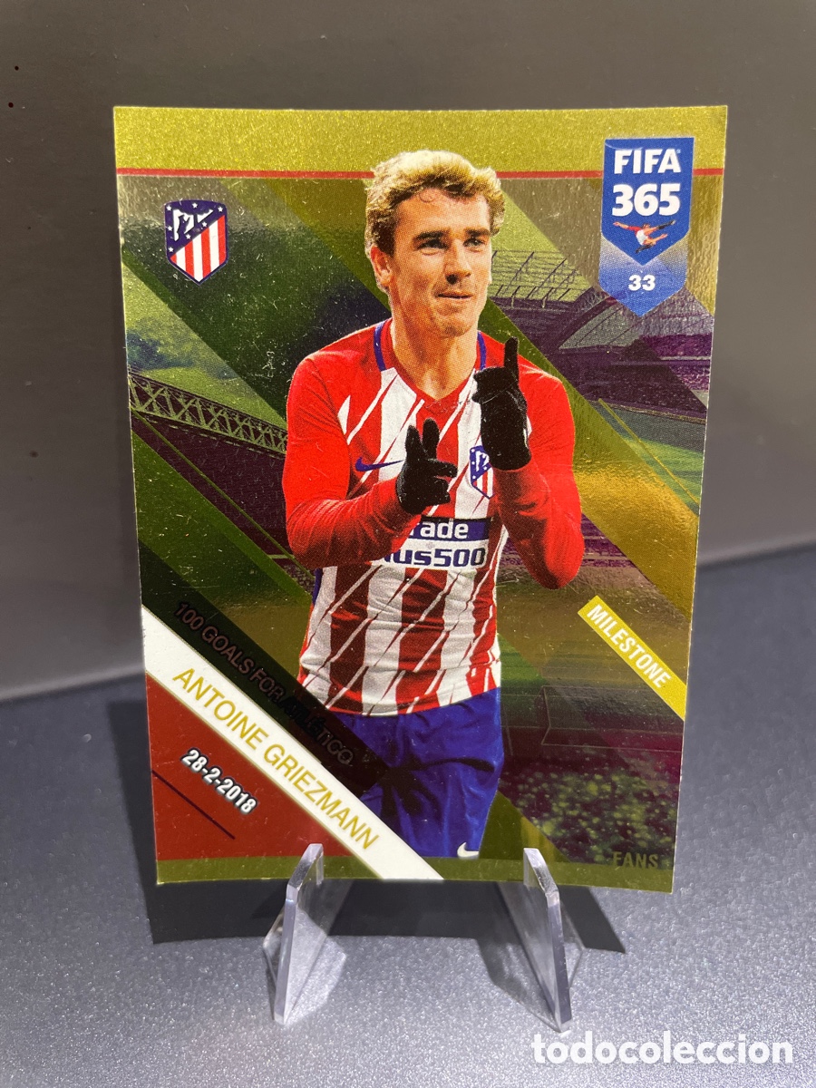 Fu&szlig;ball-Sticker: Griezmann 33 Milestone 100 goles Panini Adrenalyn FIFA 365 2019 Atletico de Madrid
