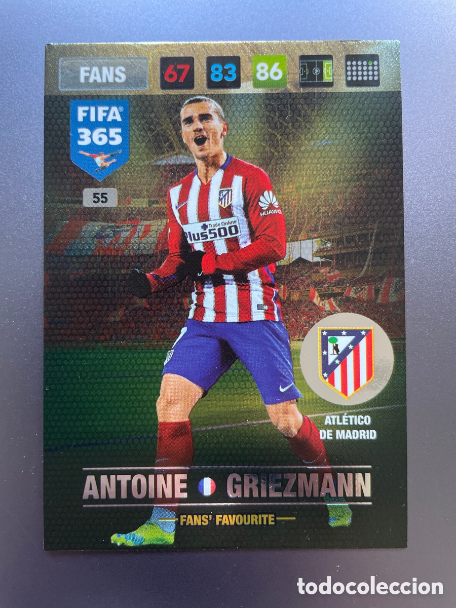 Cromos de F&uacute;tbol: Griezmann 55 Fans Favourite Panini Adrenalyn FIFA 365 2016-17 Atletico de Madrid