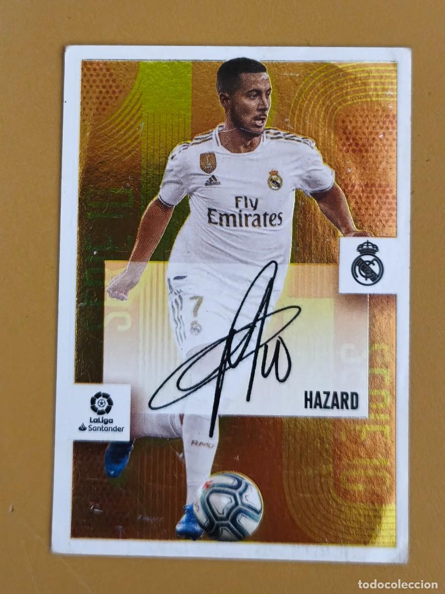 Cromos de F&uacute;tbol: hazard, liga 2020 21 serie oro. firmada
