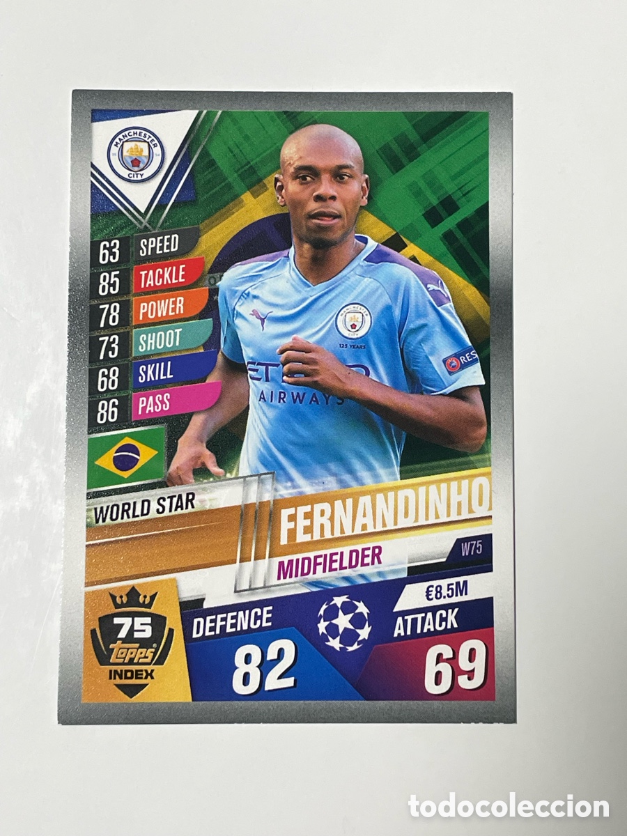 Cromos de F&uacute;tbol: Fernandinho Manchester City Topps Match Attax 2019/20 #W75