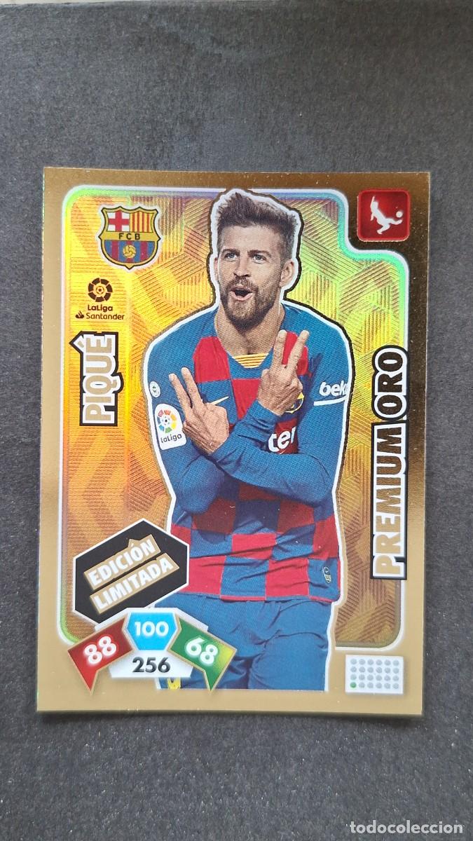 Cromos de F&uacute;tbol: L1 PIQUE F. C. BARCELONA PREMIUM ORO EDICION LIMITADA PANINI ADRENALYN XL LIGA 2019/20 19 20