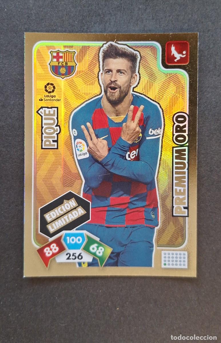 Cromos de F&uacute;tbol: L1 PIQUE F. C. BARCELONA PREMIUM ORO EDICION LIMITADA PANINI ADRENALYN XL LIGA 2019/20 19 20