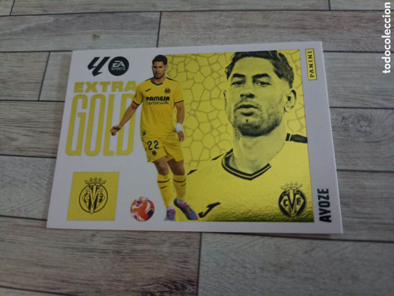 Cromos de F&uacute;tbol: AYOZE EXTRA GOLD VILLARREAL LIGA ESTE 2025 2026 PANINI 25 26 NUNCA PEGADO