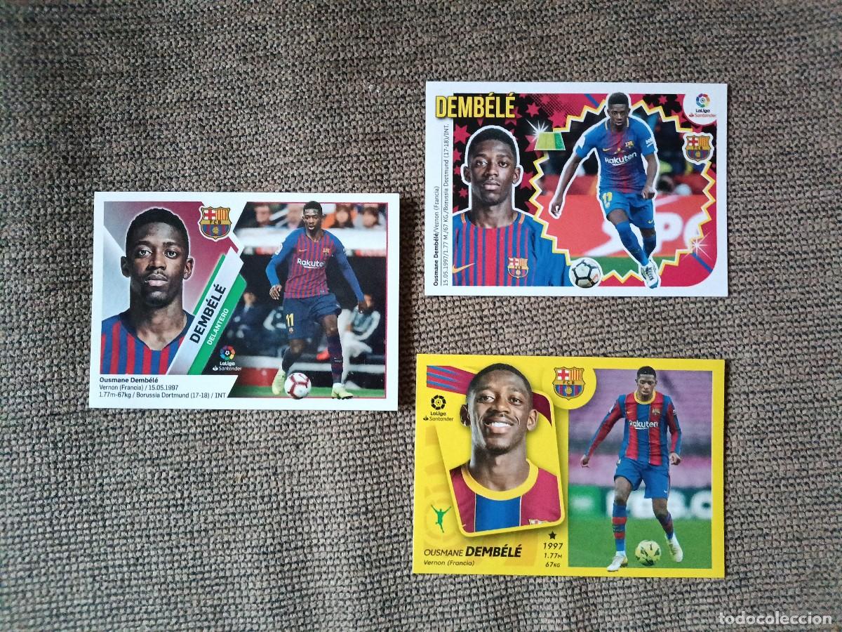 Cartes &agrave; collectionner de Football: Lote de 3. Ousmane Dembel&eacute;. FC Barcelona. Panini. Liga Este