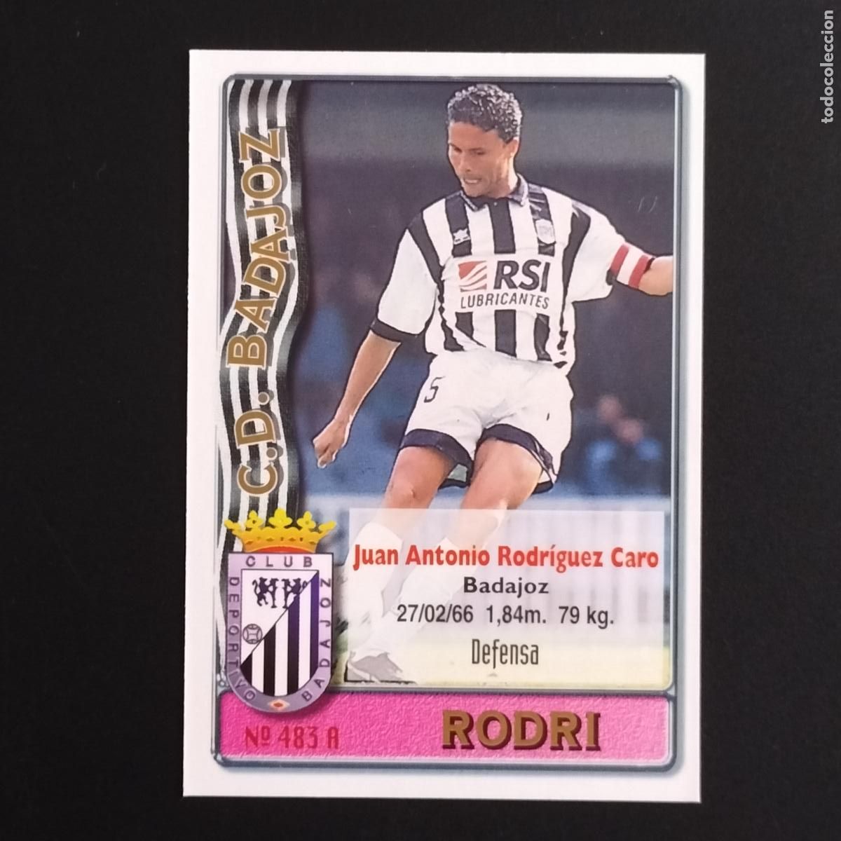 Cromos de F&uacute;tbol: 483 RODRI Y PATRI BADAJOZ CROMOS MUNDICROMO PLATINUM LIGA FUTBOL 1996 1997 96 97