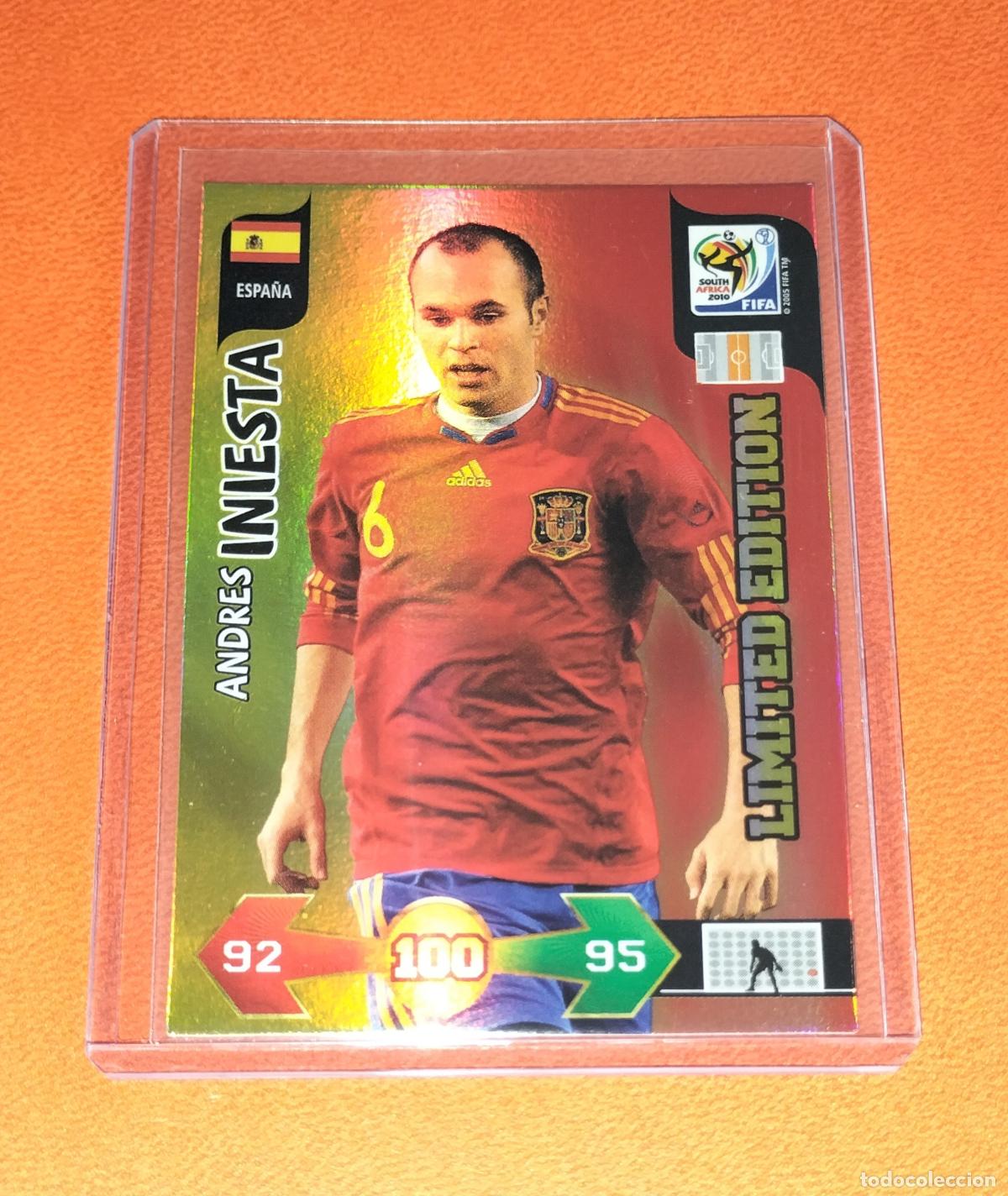 Cromos de F&uacute;tbol: ANDRES INIESTA ESPA&Ntilde;A LIMITED EDITION CARD ADRENALYN XL FIFA WORLD CUP SOUTH AFRICA 2010 PANINI