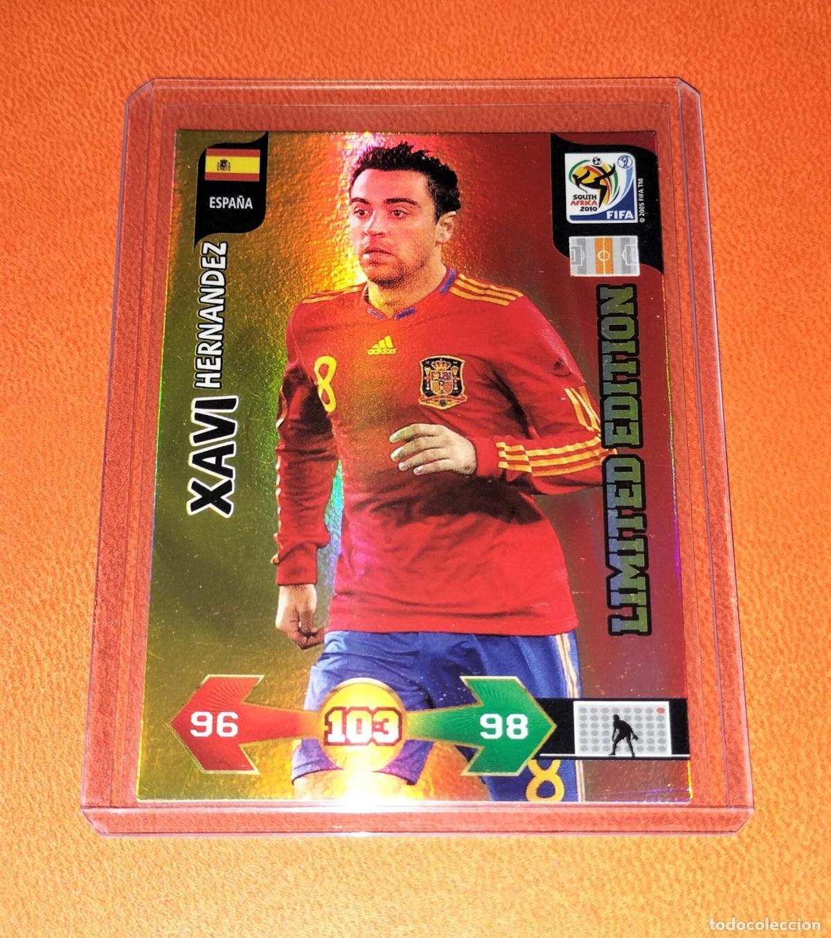 Cromos de F&uacute;tbol: XAVI HERNANDEZ ESPA&Ntilde;A LIMITED EDITION CARD ADRENALYN XL FIFA WORLD CUP SOUTH AFRICA 2010 PANINI