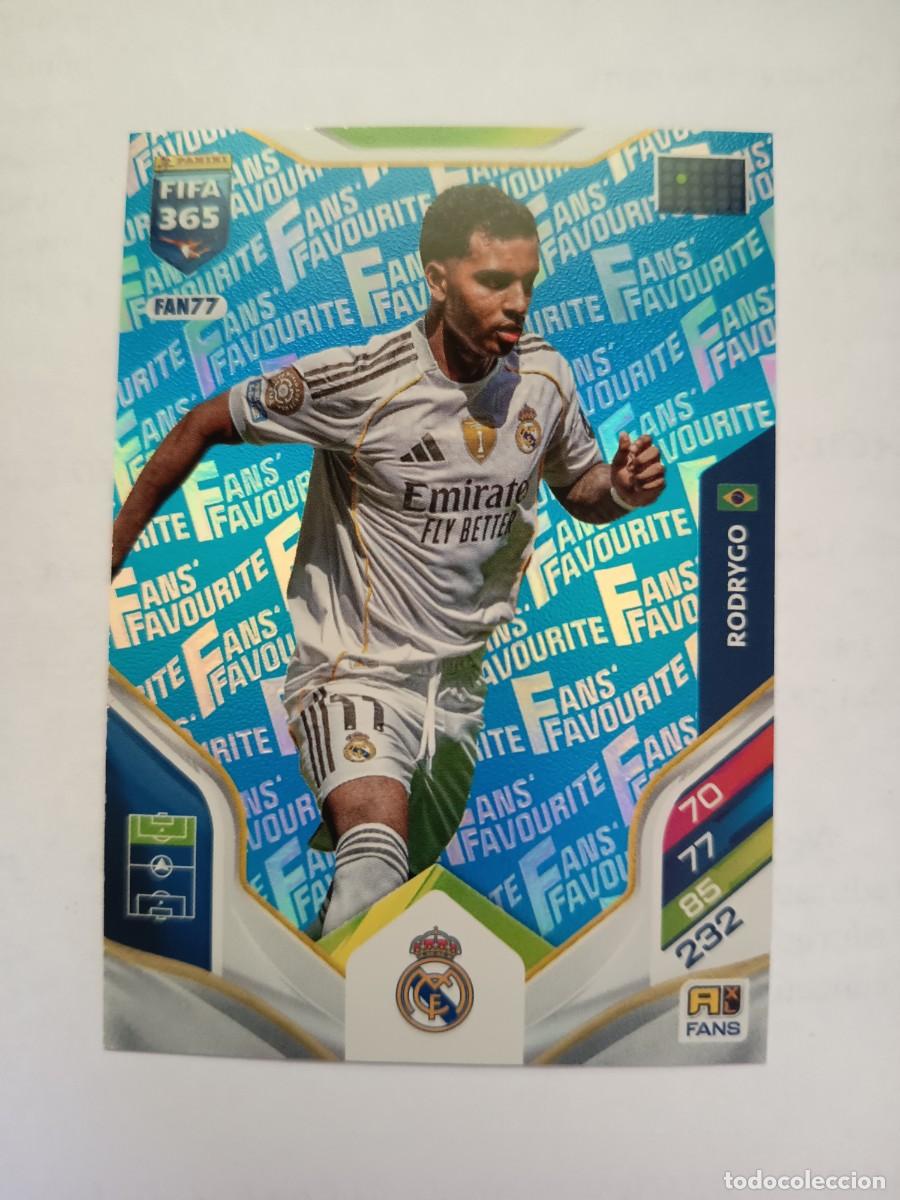 Cromos de Futebol: CARD FAN77 FANS FAVOURITE PARALLEL BLUE AZUL RODRYGO GOES REAL MADRID ADRENALYN FIFA 365 2026 PANINI