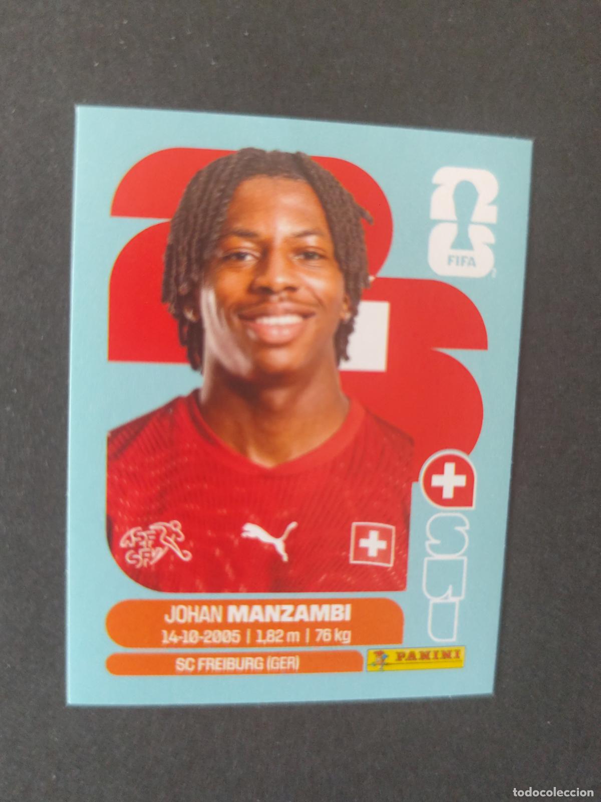 Cartes &agrave; collectionner de Football: SUI15 JOHAN MANZAMBI 15 SUIZA MUNDIAL FIFA WORLD CUP 2026 STICKER PANINI SIN PEGAR