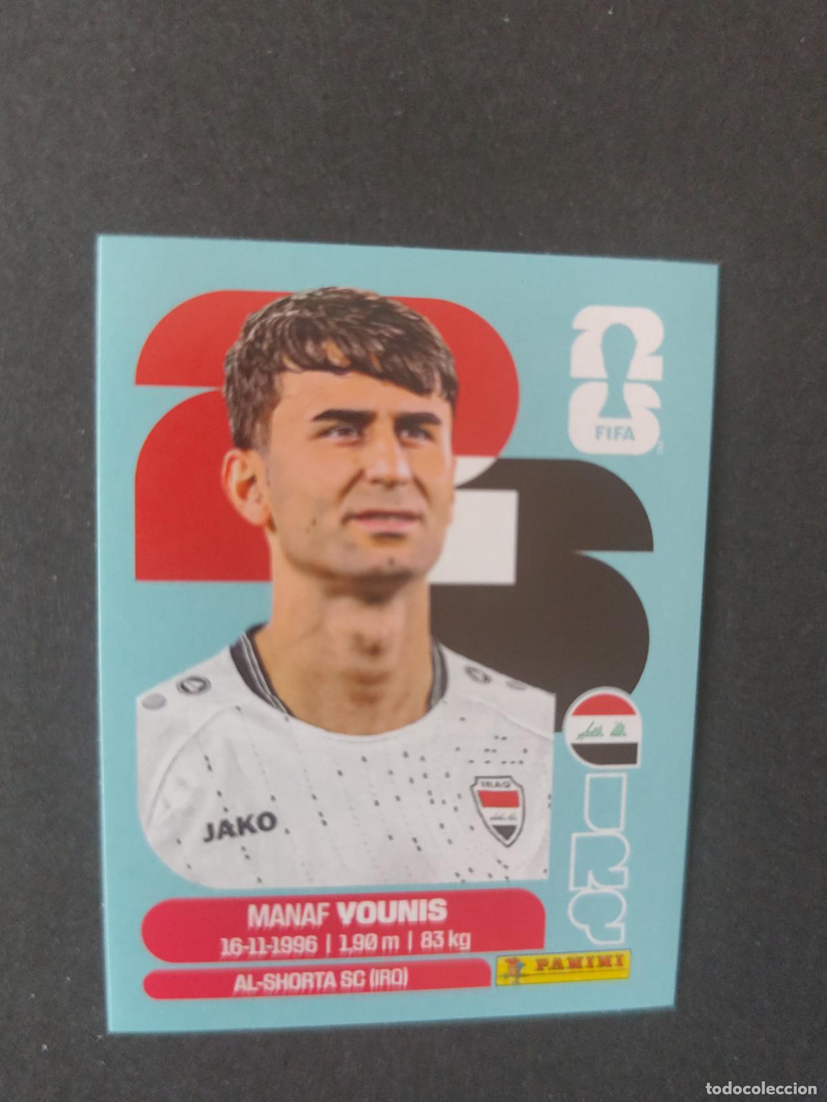 Fu&szlig;ball-Sticker: IRQ8 MANAF YOUNIS 8 IRAQ MUNDIAL FIFA WORLD CUP 2026 STICKER PANINI SIN PEGAR