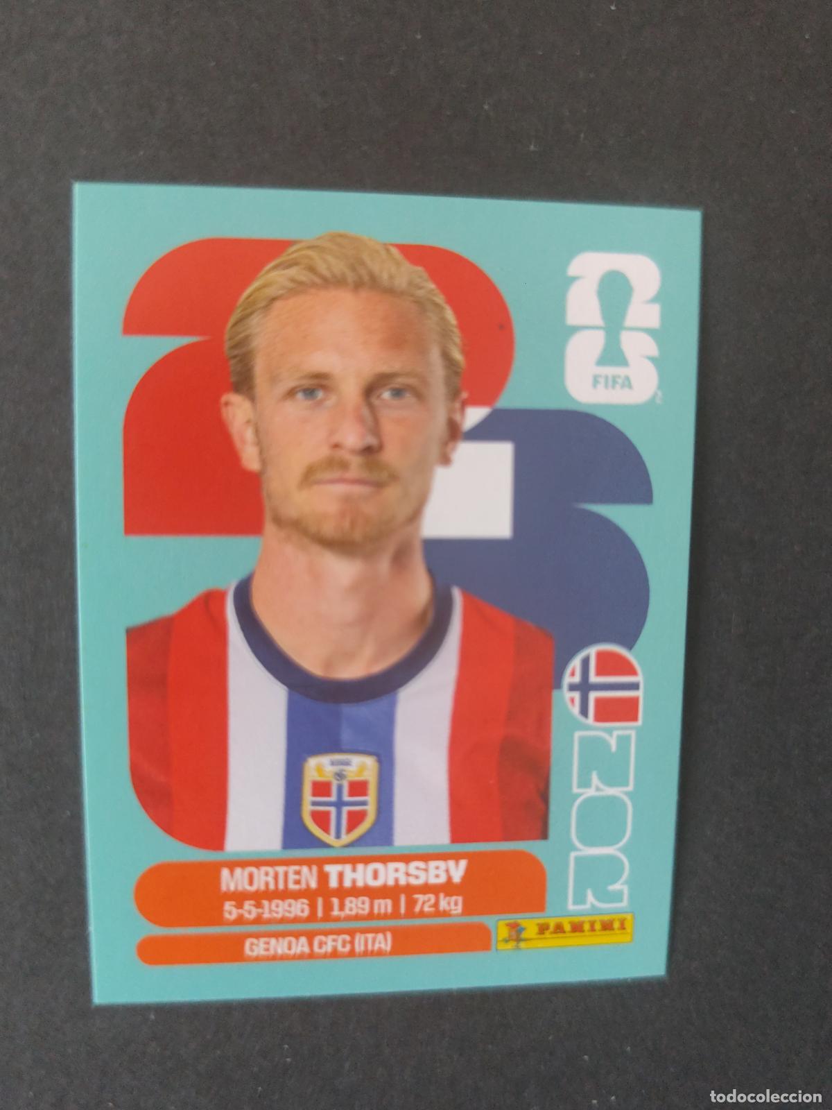 Cromos de F&uacute;tbol: NOR9 MORTEN THORSBY 9 NORUEGA MUNDIAL FIFA WORLD CUP 2026 STICKER PANINI SIN PEGAR