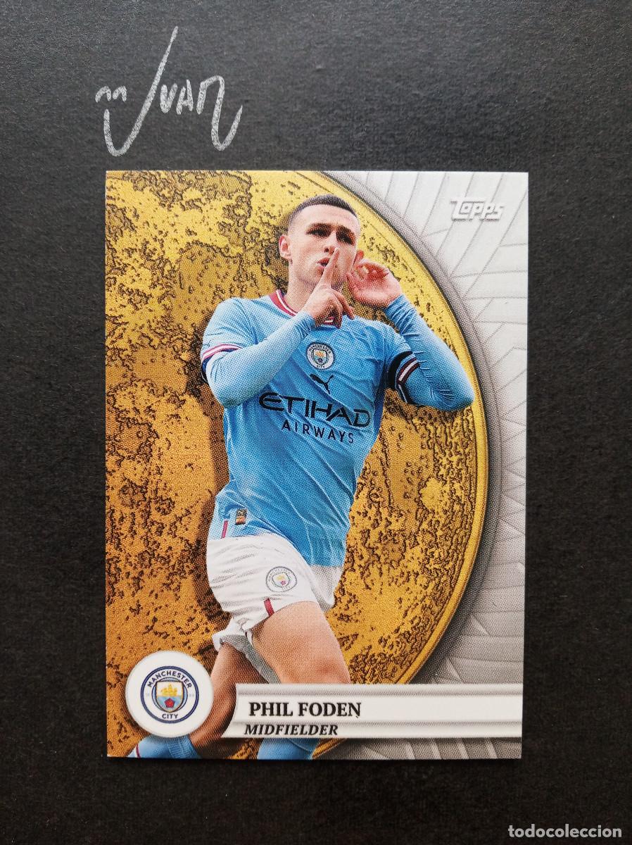 Cromos de F&uacute;tbol: N&ordm; 44 GOLD MOON PHIL FODEN MANCHESTER CITY INGLATERRA ⚽ TOPPS &reg; BLUE MOON 2024 2025 24 25 NUEVO