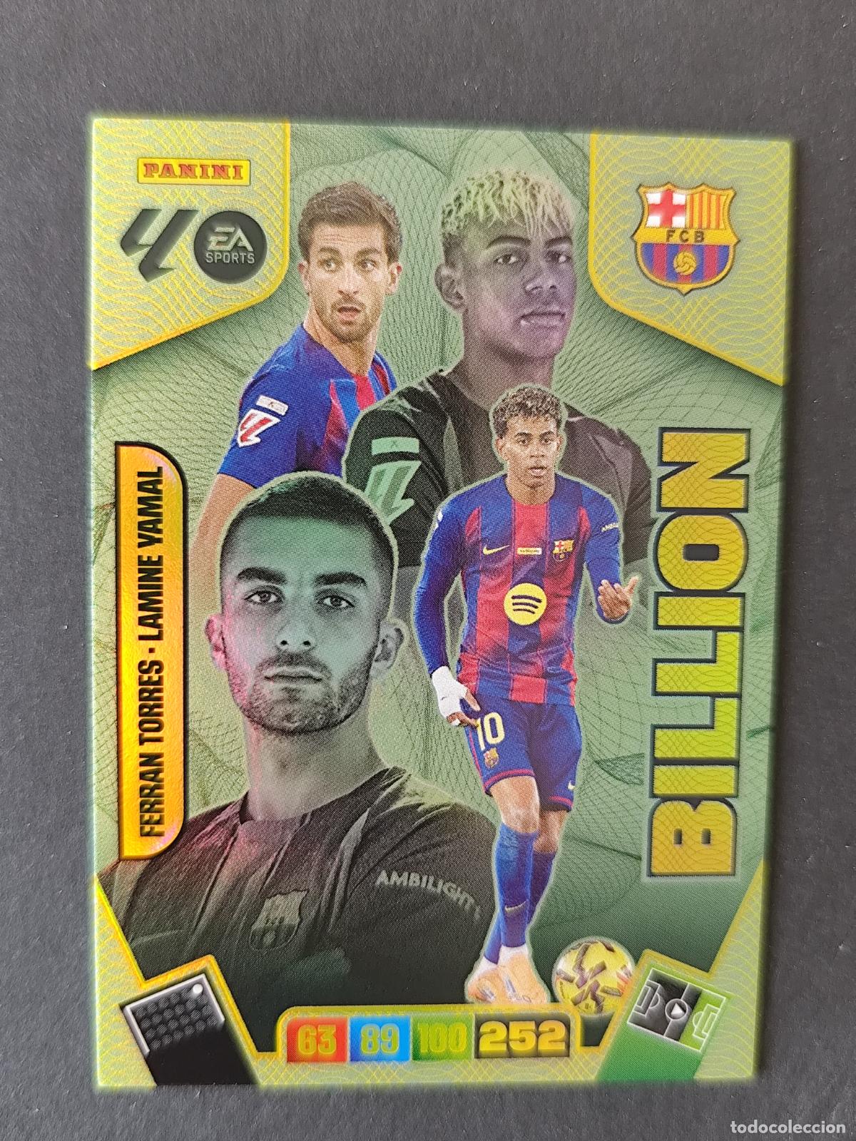 Cromos de F&uacute;tbol: FERR&Aacute;N TORRES LAMINE YAMAL SOBRE MOMENTUM ORO BILLION BARCELONA BAR&Ccedil;A ADRENALYN 2025 2026 25 26