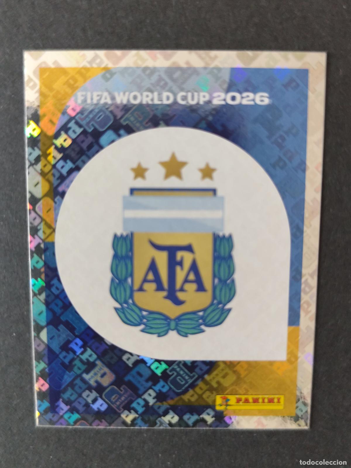 Cromos de F&uacute;tbol: ARG1 EMBLEM ESCUDO 1 ARGENTINA MUNDIAL FIFA WORLD CUP 2026 STICKER PANINI SIN PEGAR