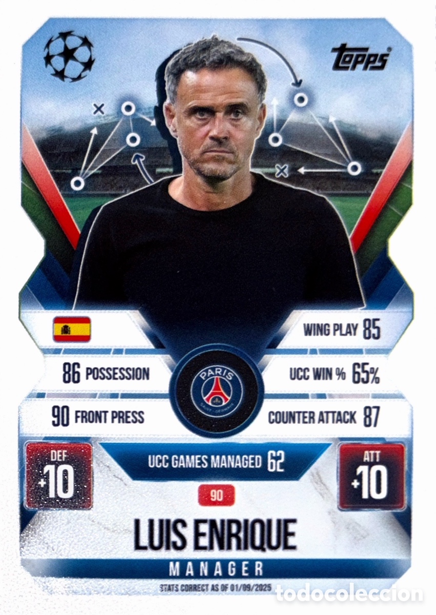 Cromos de F&uacute;tbol: 90. Luis Enrique - PSG- (MATCH ATTAX EXTRA CHAMPI(MATCH ATTAX EXTRA CHAMPIONS LEAGUE 2025/26) TOPPS