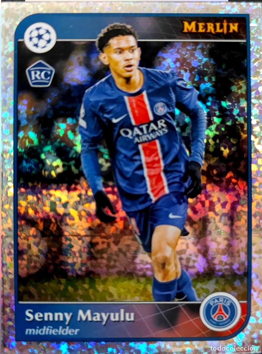 Cromos de F&uacute;tbol: 24 Senny Mayulu - Paris Saint-Germain PSG - VERSION SPECKLE - Topps Chrome MERLIN 2024 2025 24 25