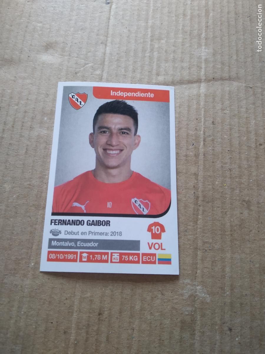 Cromos de F&uacute;tbol: 191 FERNANDO GAIBOR INDEPENDIENTE CROMO FUTBOL ARGENTINO 18-19 PANINI LIGA ARGENTINA 2018-2
