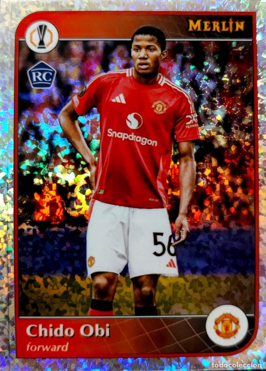 Cromos de F&uacute;tbol: 61 Chido Obi - Manchester United - VERSION SPECKLE - Topps Chrome MERLIN 2024 2025 24 25