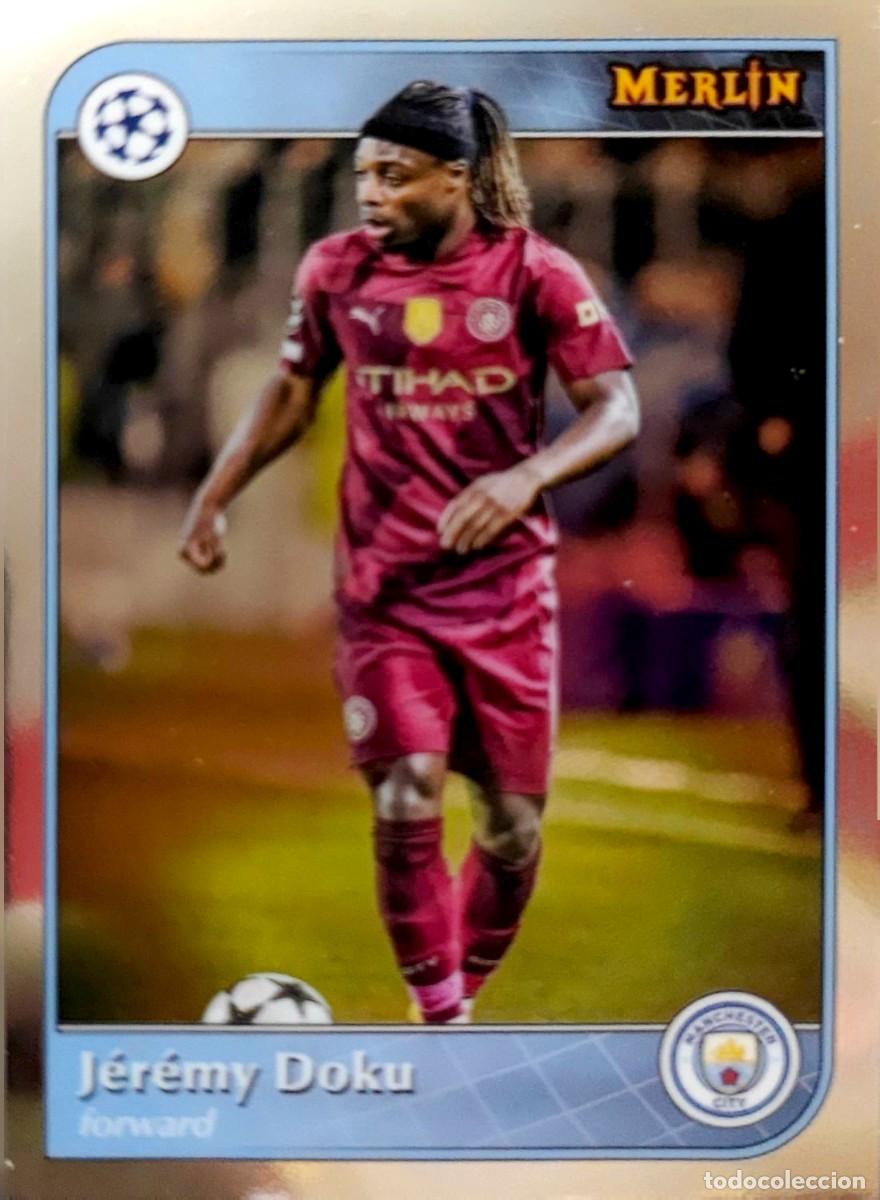 Cromos de F&uacute;tbol: 157 Jeremy Doku - Manchester City - Topps Chrome MERLIN 2024 2025 24 25