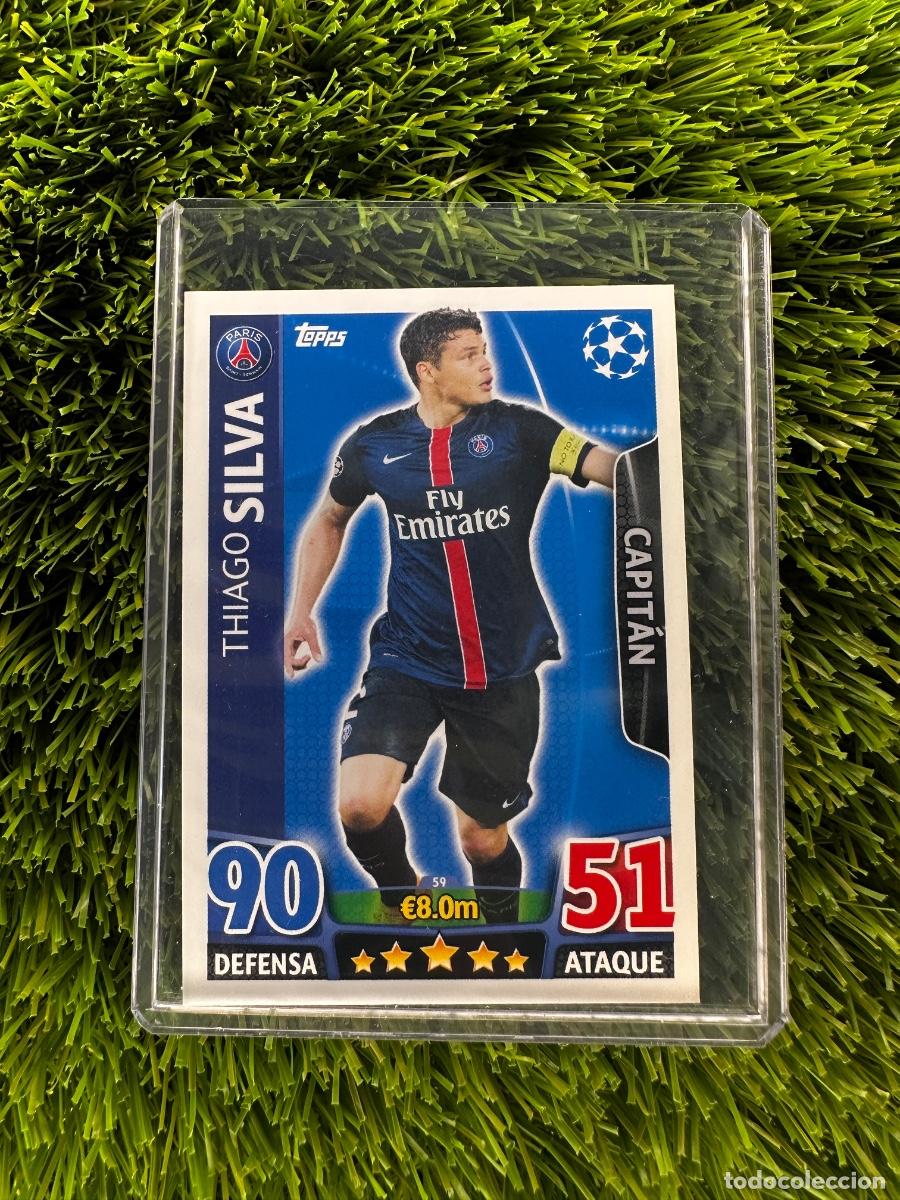 Cromos de F&uacute;tbol: N&ordm; 59 Thiago Silva Capit&aacute;n Paris Saint-Germain Match Attax 15 16