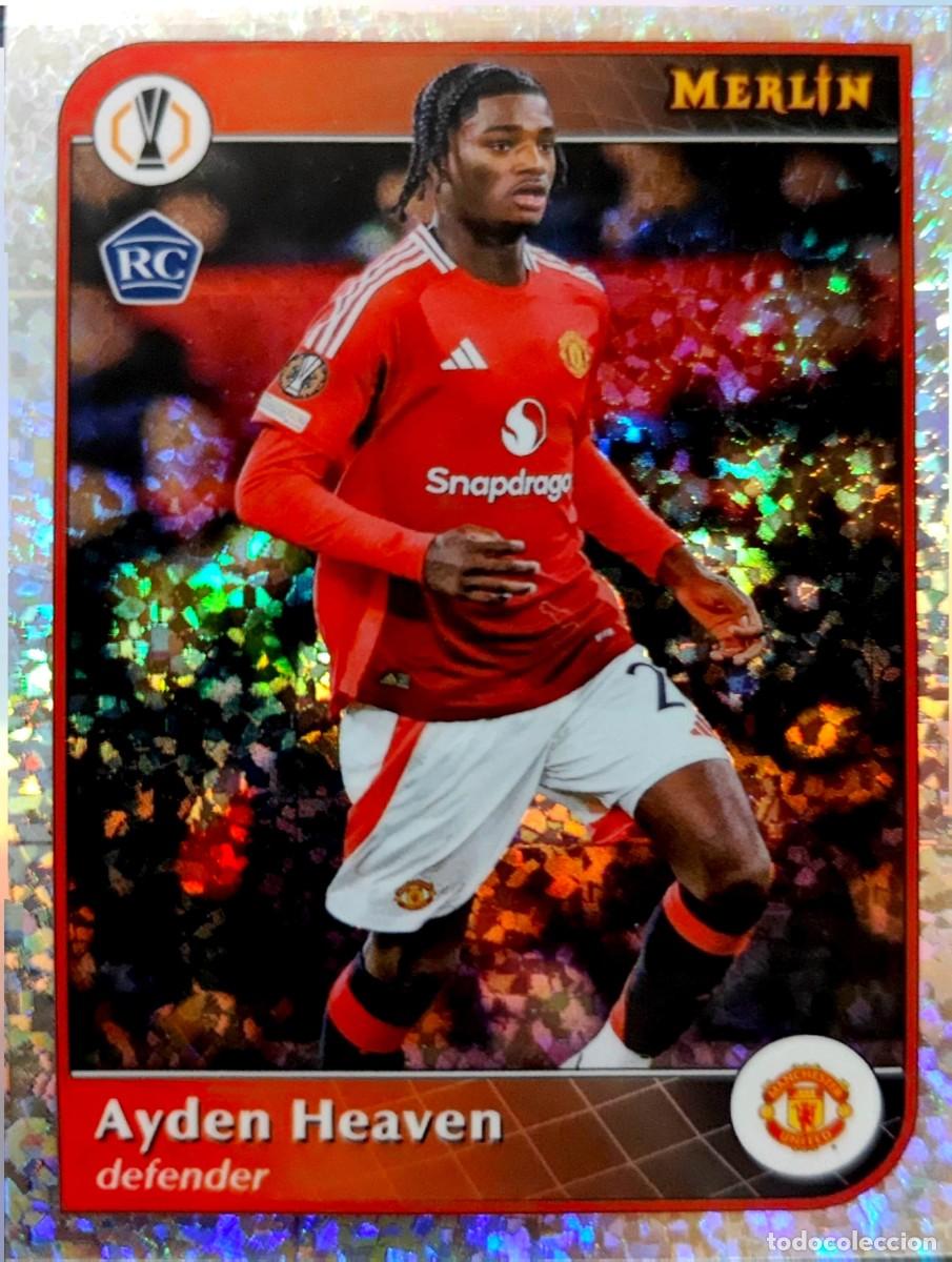 Cromos de F&uacute;tbol: 185 Ayden Heaven - Manchester United - VERSION SPECKLE - Topps Chrome MERLIN 2024 2025 24 25