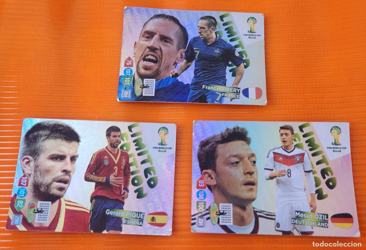 Cromos de F&uacute;tbol: PIQU&Eacute; RIBERY &Ouml;ZIL lote Panini Adrenalyn XL WM 2014 Fifa World Cup Brasil Limited