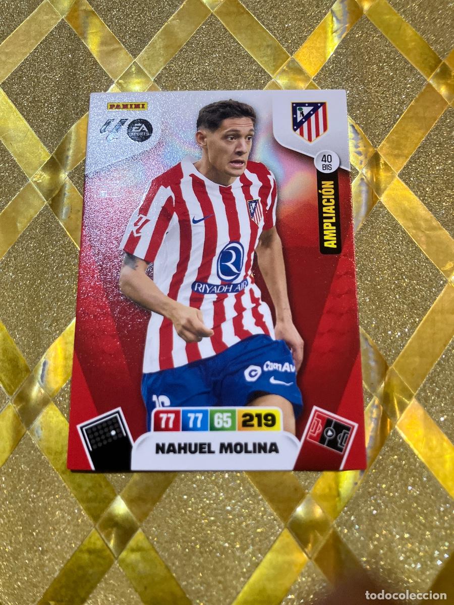 Fu&szlig;ball-Sticker: CROMO FUTBOL NUMERO 40 BIS NAHUEL MOLINA ATLETICO MADRID MOMENTUM ORO ADRENALYN 2025 2026 PANINI !