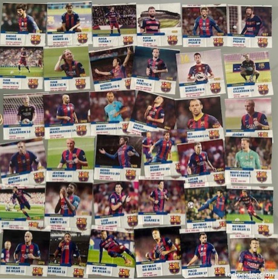 Cromos de F&uacute;tbol: Lote 36 cromos F. C. Barcelona. Chicle Bar&ccedil;a (Bubble Gum) (Piqu&eacute;, Neymar, Lu&iacute;s Su&aacute;rez...)