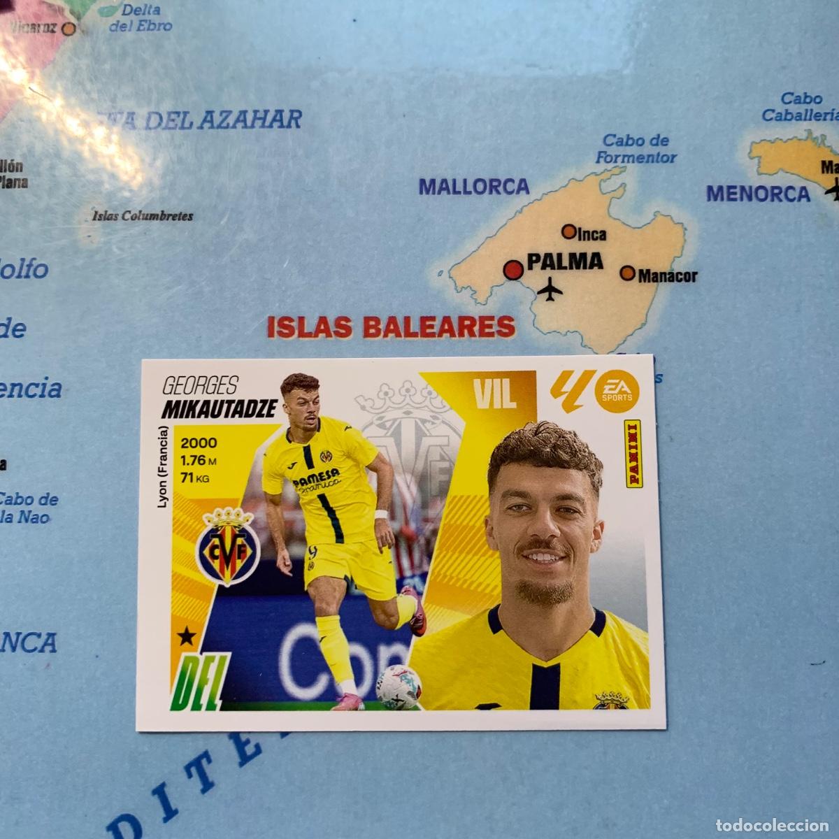 Cromos de F&uacute;tbol: Mikautadze &uacute;ltimo fichaje n&uacute;mero 65 Del Villarreal cromo liga este 25-26 2025-2026