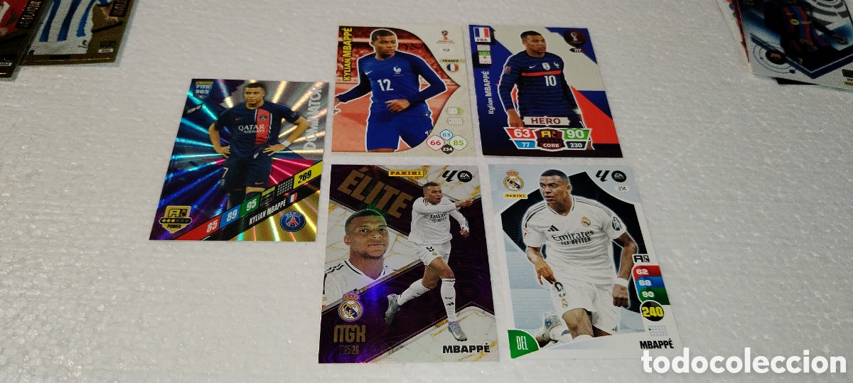 Cromos de F&uacute;tbol: Lote de cromos de Kylian Mbapp&eacute;