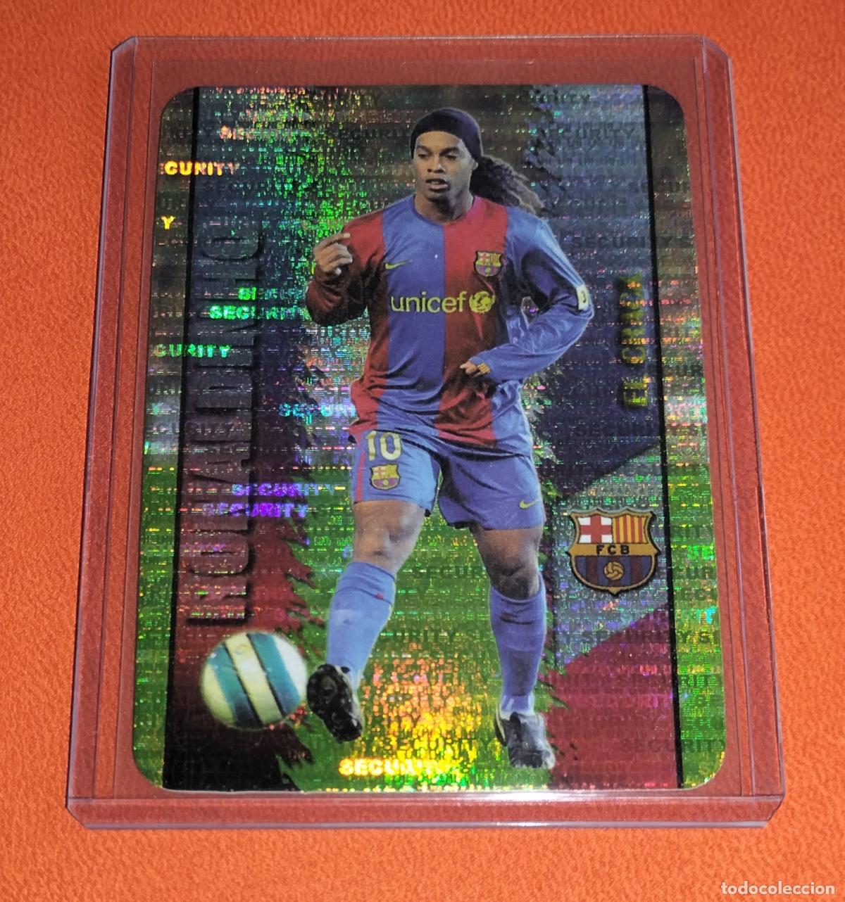 Cromos de F&uacute;tbol: 53 RONALDINHO SECURITY HORIZONTAL NORMAL EL CRACK CARD FC BARCELONA MUNDICROMO LIGA 2007 2008 07 08