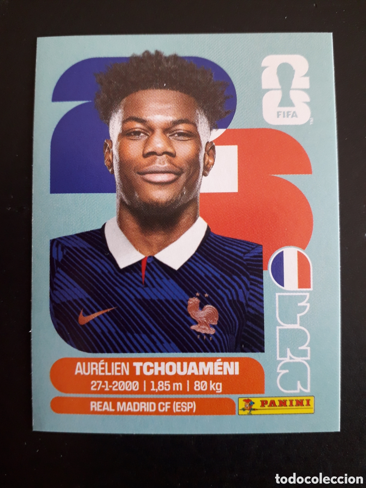 Figurine di Calcio: TCHOUAM&Eacute;NI FRANCIA FRA 9 MUNDIAL F&Uacute;TBOL 2026 FIFA WORLD CUP PANINI SIN PEGAR PEDIDO M&Iacute;NIMO 3&euro;.