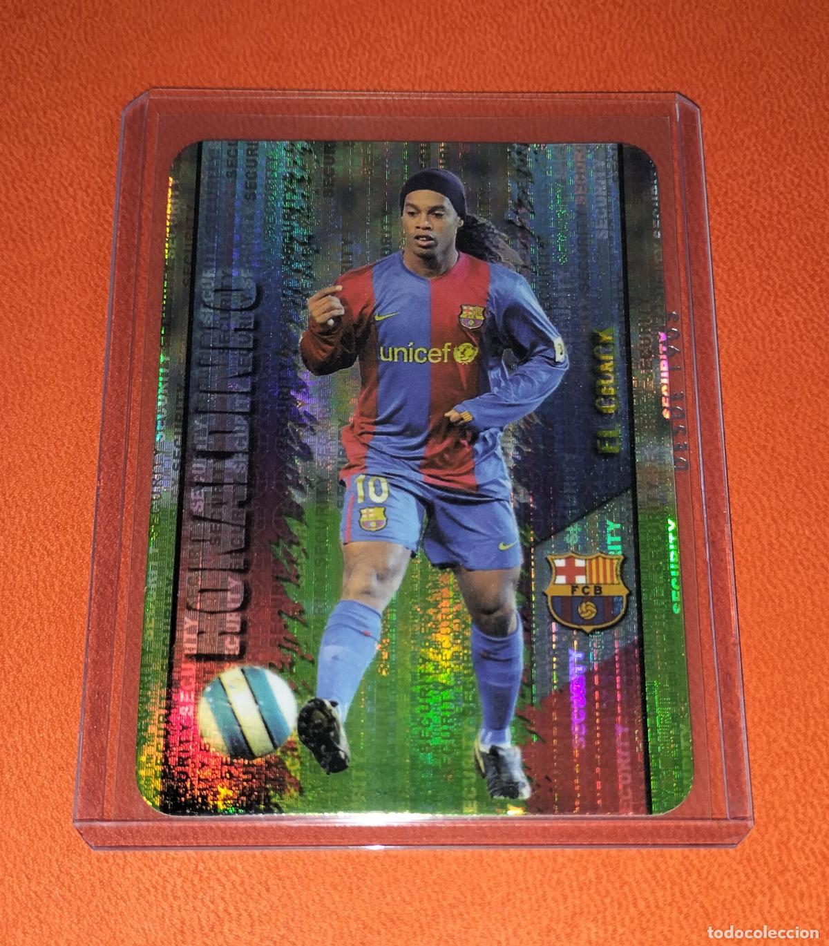 Figurine di Calcio: 53 RONALDINHO SECURITY VERTICAL INVERTIDO EL CRACK CARD FC BARCELONA MUNDICROMO LIGA 2007 2008 07 08