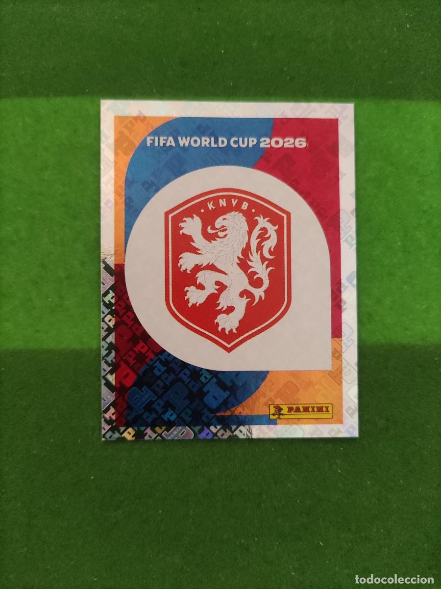 Cromos de F&uacute;tbol: Escudo Pa&iacute;ses Bajos NED 1 Sticker Mundial 2026 FIFA World Cup / Sin pegar