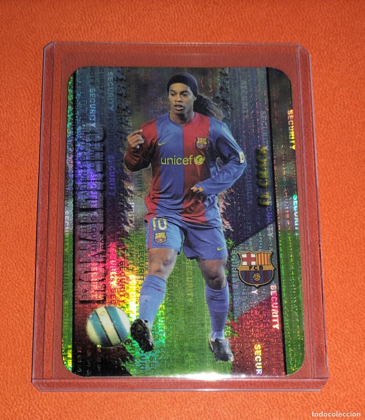 Cromos de F&uacute;tbol: 53 RONALDINHO SECURITY VERTICAL NORMAL EL CRACK CARD FC BARCELONA MUNDICROMO LIGA 2007 2008 07 08