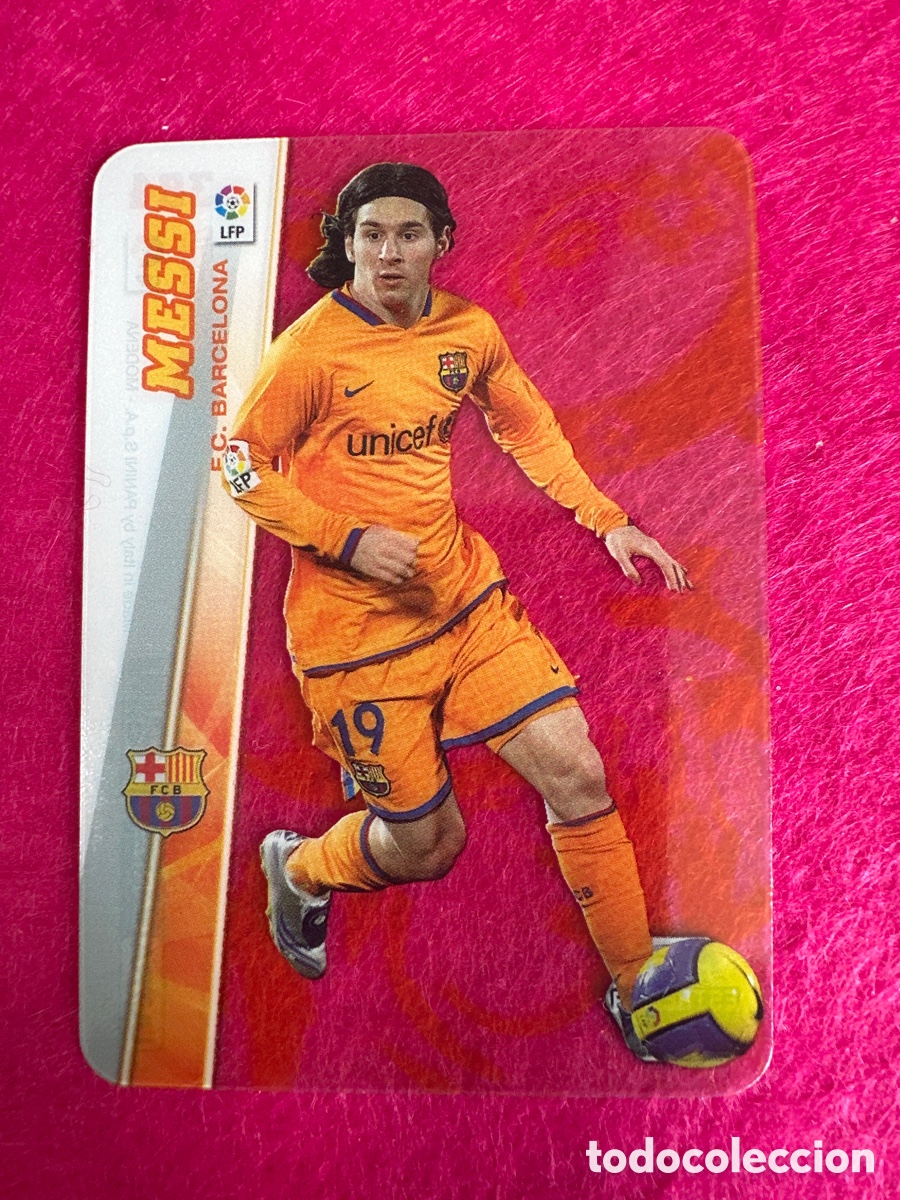 Cromos de F&uacute;tbol: 384 MESSI (F.C.BARCELONA) ULTRA CARD MEGAESTRELLAS MEGACRACKS 2008-2009 08 09 PANINI TRADING CARD