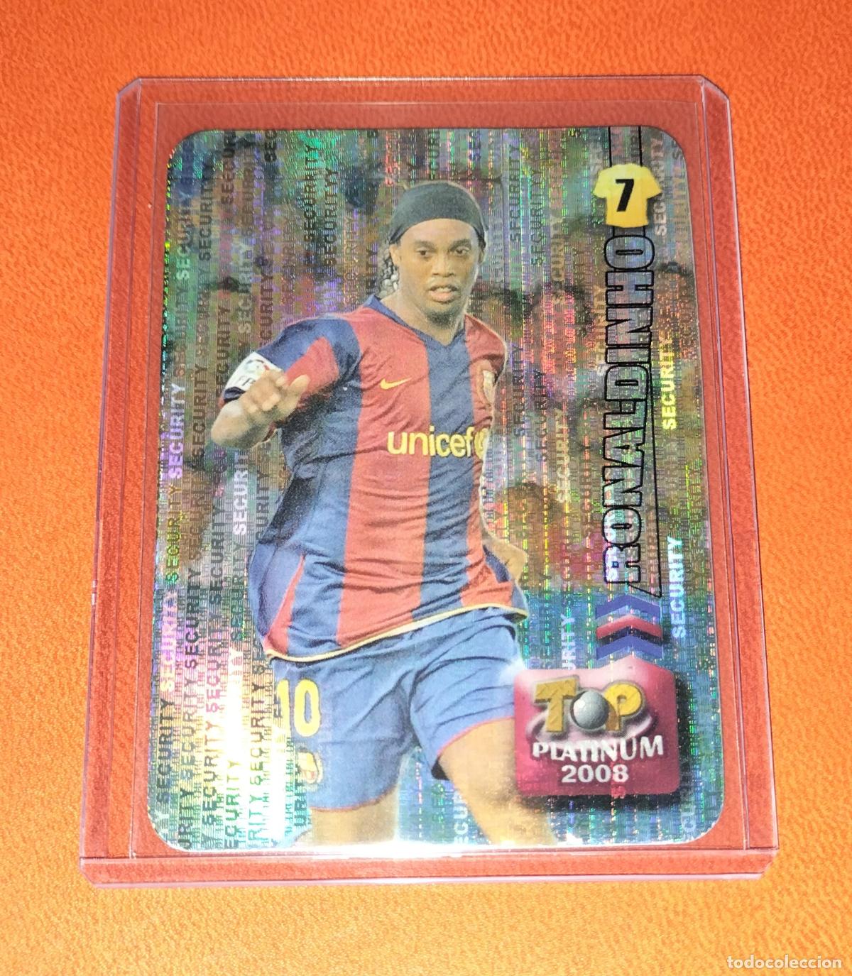 Cromos de F&uacute;tbol: 722 RONALDINHO SECURITY VERTICAL INVERTIDO PLATINUM CARD BARCELONA MUNDICROMO LIGA 2007 2008 07 08