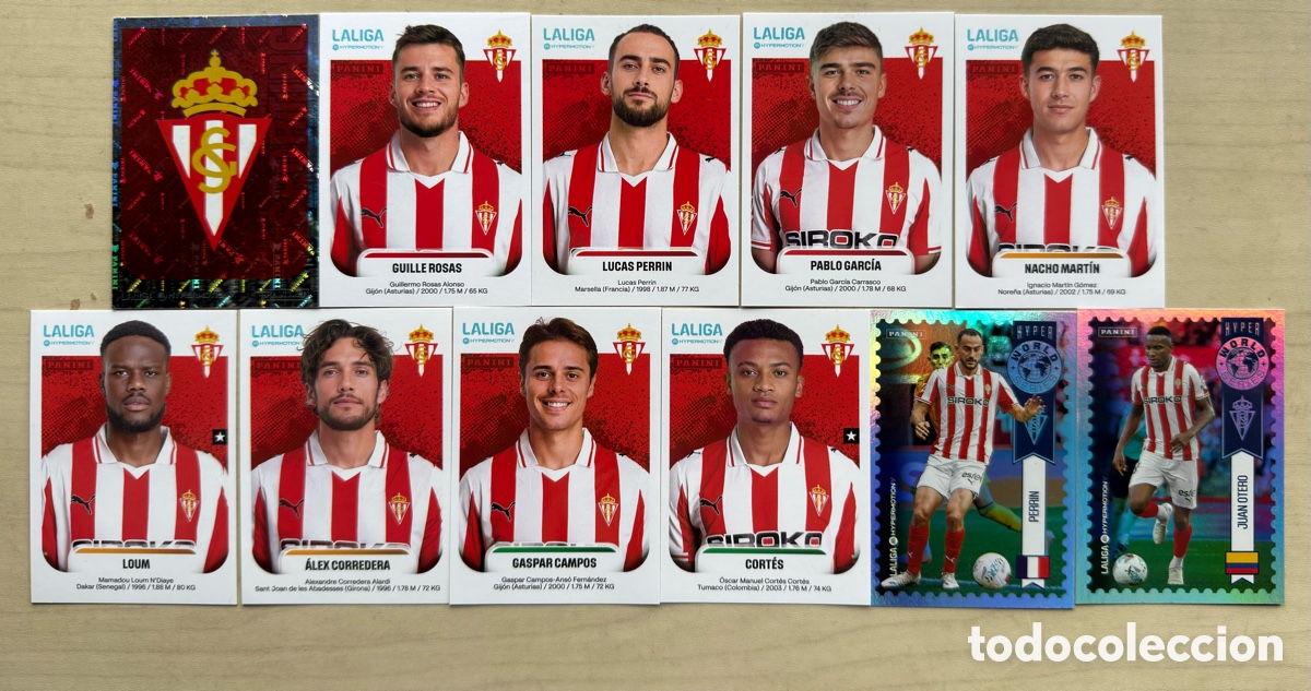 Figurine di Calcio: LOTE 11 CROMOS SPORTING DE GIJON CROMOS ALBUM LA LIGA HYPERMOTION 2025 2026 25 26 PANINI
