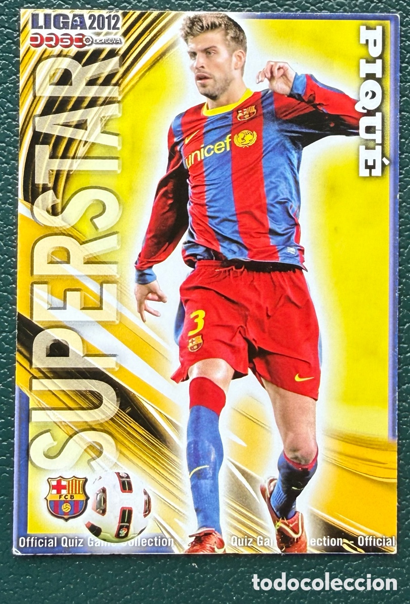Cromos de F&uacute;tbol: 24 PIQUE SUPERSTAR MATE FC BARCELONA ERROR FICHAS ALBUM MUNDICROMO 2011 2012 11 12